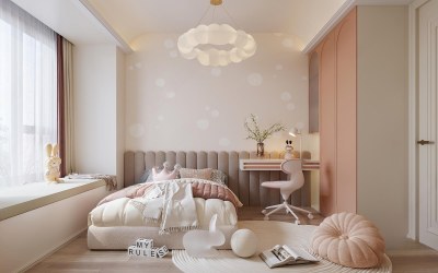 现代女孩儿童房3D模型下载